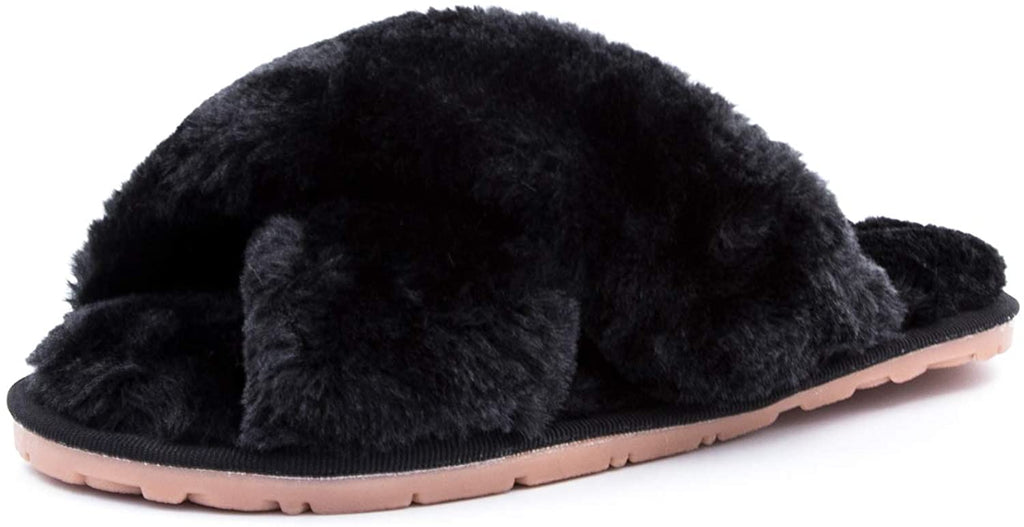 Womens Fuzzy Slippers（Black）Ehoomely – Newstar shop