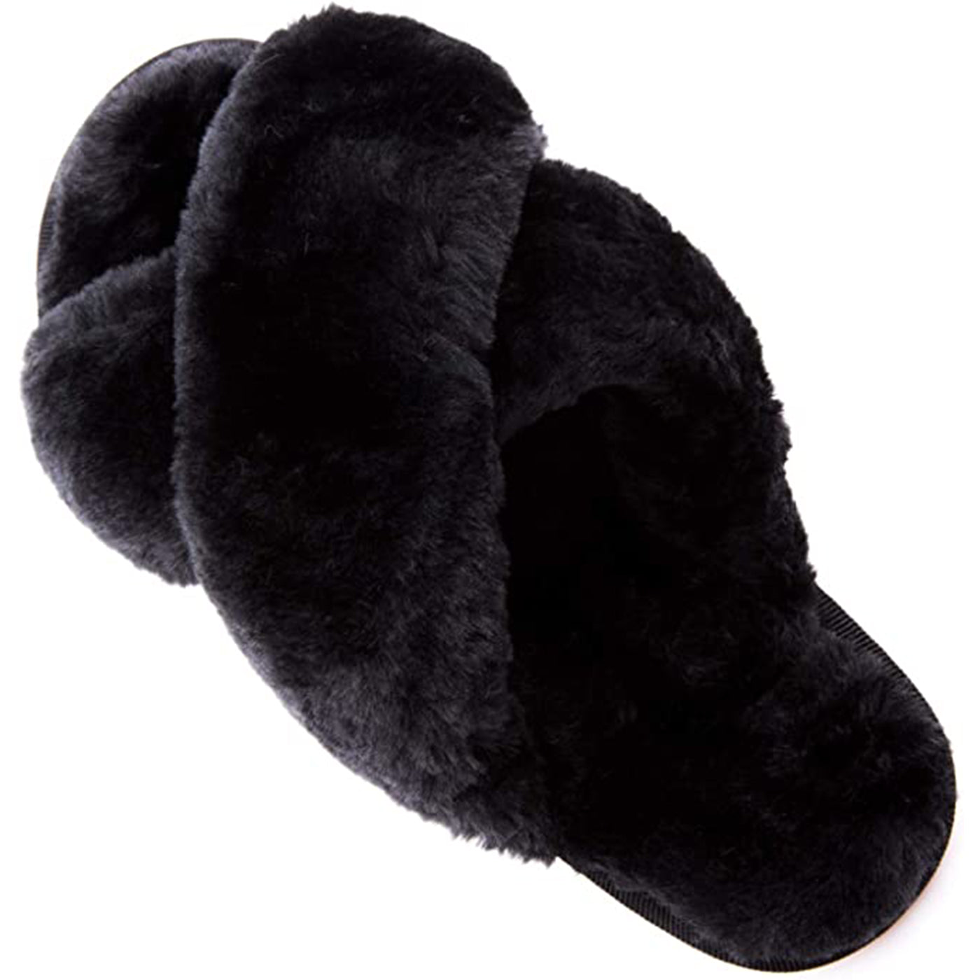 Women Monogram Fluffy Comfy Slipper S / Black